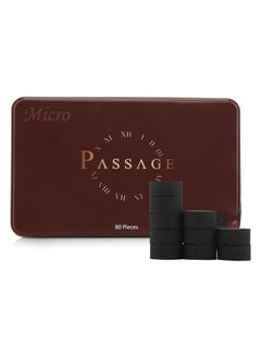 Passage PASSAGE Charcoal Premium |Bakhoor,Oud Quick Lighting Micro/Mini Briquets | Metal Box | 80 Pieces | SIZE 27mm | BURNING TIME 35 MINUTE | Best For - Small & Hair Mubkhar | Ideal for Incense  - Image 1
