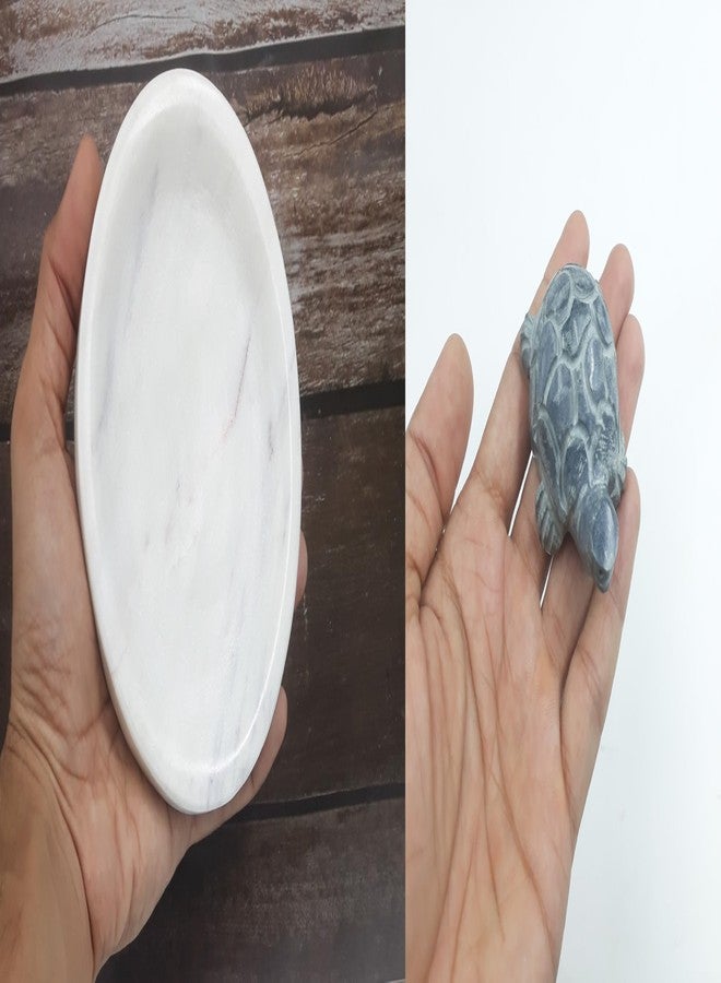 KRAFT CLOUDS Feng Shui Stone Tortoise with Plate - Kachua with Marble Pond Bowl - Symbol of Wealth and Good Luck (Small Size Showpiece for Pooja & Home Decor) - Image 4