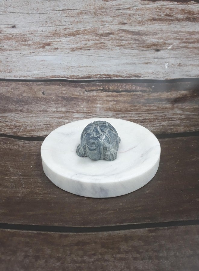 KRAFT CLOUDS Feng Shui Stone Tortoise with Plate - Kachua with Marble Pond Bowl - Symbol of Wealth and Good Luck (Small Size Showpiece for Pooja & Home Decor) - Image 5