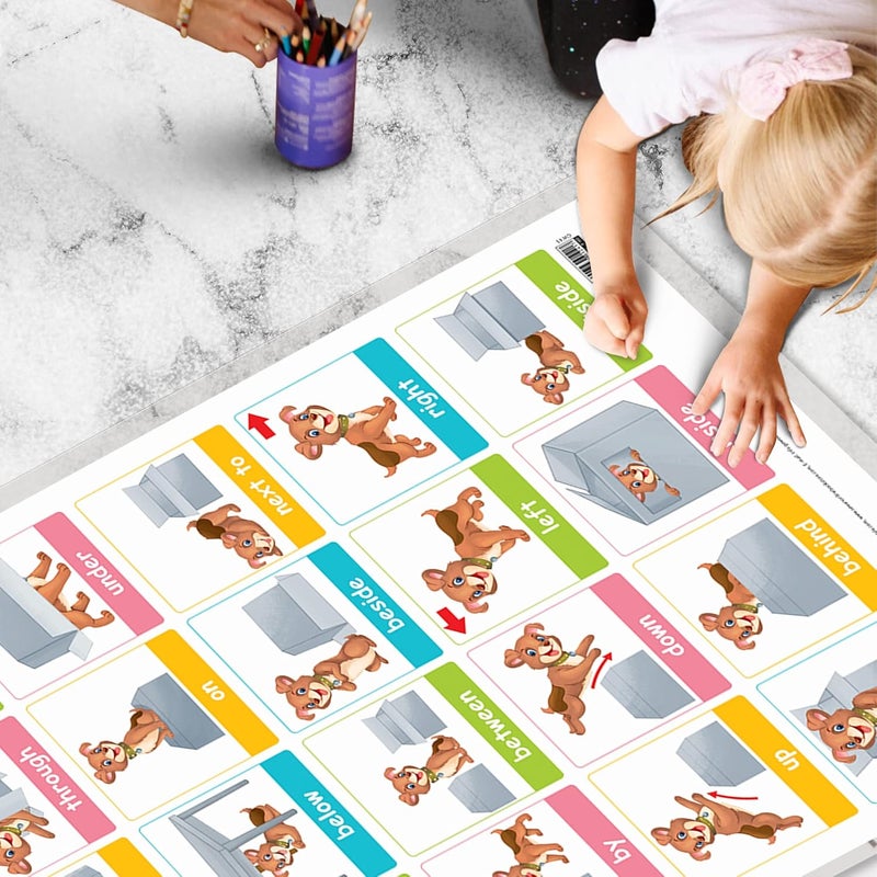 GoWoo Set of 2 Solar System and PREPOSITIONS Early Learning Educational Charts for Kids | 20"X30" inch |Non-Tearable and Waterproof | Double Sided Laminated | Perfect for Homeschooling, Kindergarten and Nursery Students - Image 5