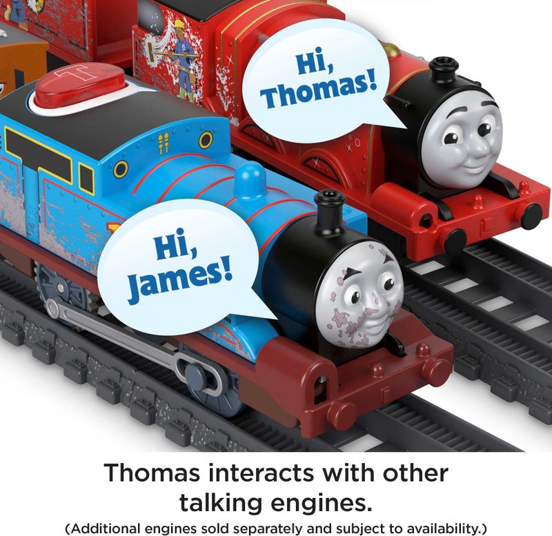 Thomas & Friends Motorized Toy Train Talking Thomas Engine with Sounds Phrases & Passenger Cars for Preschool Pretend Play Kids Ages 3+ Years - Image 3