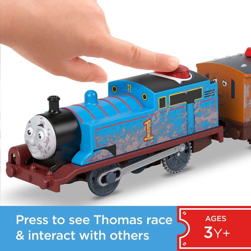 Thomas & Friends Motorized Toy Train Talking Thomas Engine with Sounds Phrases & Passenger Cars for Preschool Pretend Play Kids Ages 3+ Years - Image 2
