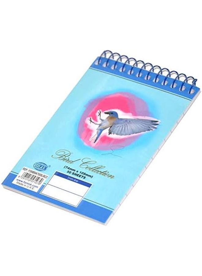 FIS 10 Pcs A7 Soft Cover Spiral Notebook Top Spiral Single Ruled Printed Design Front And Back With Uv 50 Sheets Fsnbsa750Slbc2 - Image 2