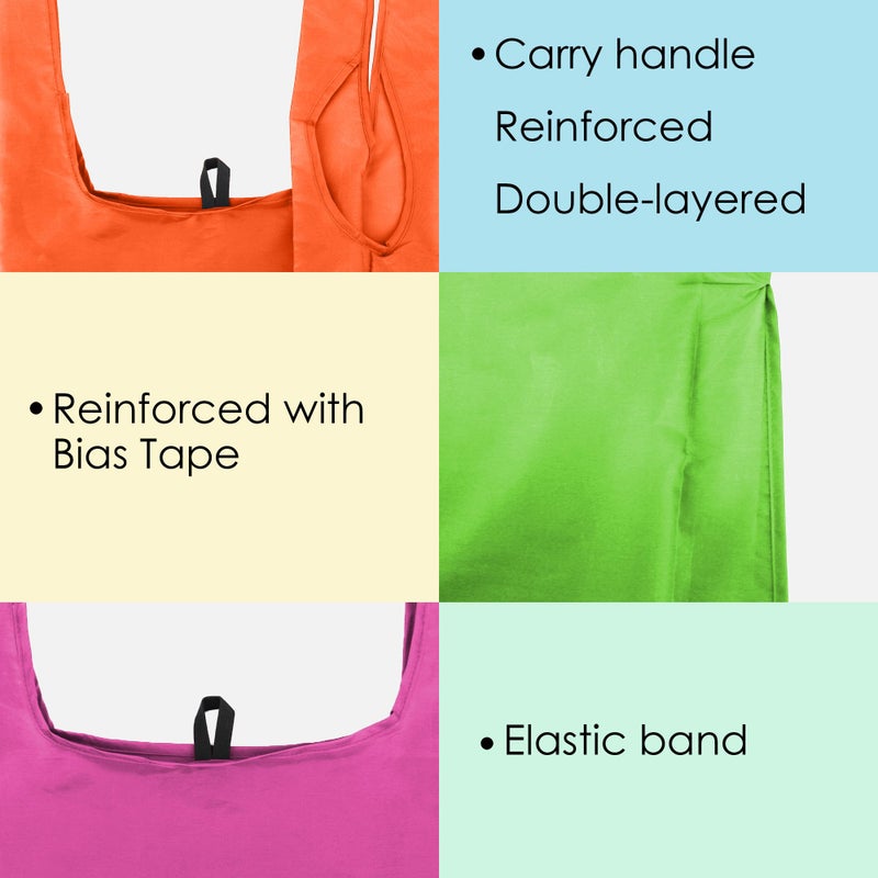 BeeGreen BeeGreen Colorful Reusable Grocery Bags 10 Pack Grocery Bags Reusable Shopping Bags Cloth Gift Bags Foldable Tote Bag Reusable Gift Bags Holiday Bags With Handles Heavy Duty Reusable Tote Bag - Image 3
