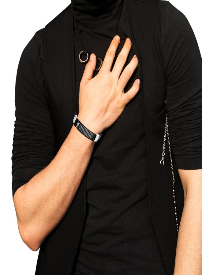 M Men Style سوار سيليكون رجالي بتصميم القديس بنديكت/رئيس الملائكة القديس ميخائيل/شفيع القديس كريستوفر، تميمة دينية للمسيح، مجوهرات حماية الرب الكاثوليكي، هدايا مسيحية SBr2024337 - Image 5