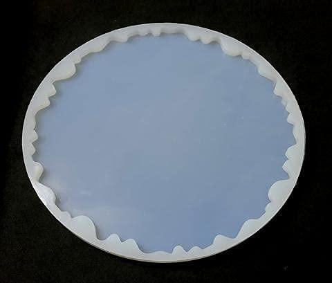KIRA Box Silicone Resin Tray Mold,8 inch 6mm Deep Zig Zag Round Dish Mold Serving Tray with Edge, Circle Plate Epoxy Resin Casting Mold for DIY Faux Agate Tray, Serving Board, Coaster, Home Decor-4 - Image 3