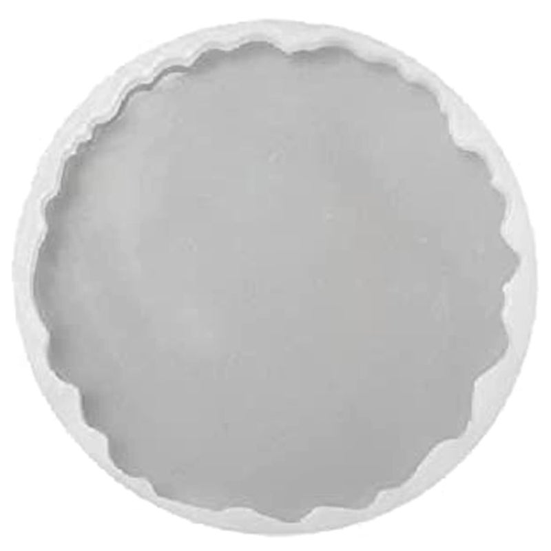 KIRA Box Silicone Resin Tray Mold,8 inch 6mm Deep Zig Zag Round Dish Mold Serving Tray with Edge, Circle Plate Epoxy Resin Casting Mold for DIY Faux Agate Tray, Serving Board, Coaster, Home Decor-4 - Image 1