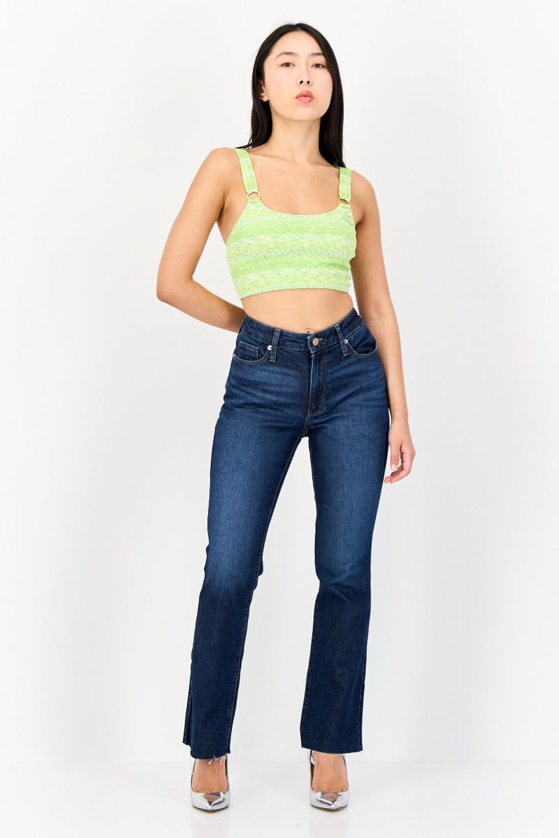 Universal Thread جينز نسائي بقصة بوت كات مغسول وقابل للتمدد بطول داخلي طويل، أزرق - Image 4