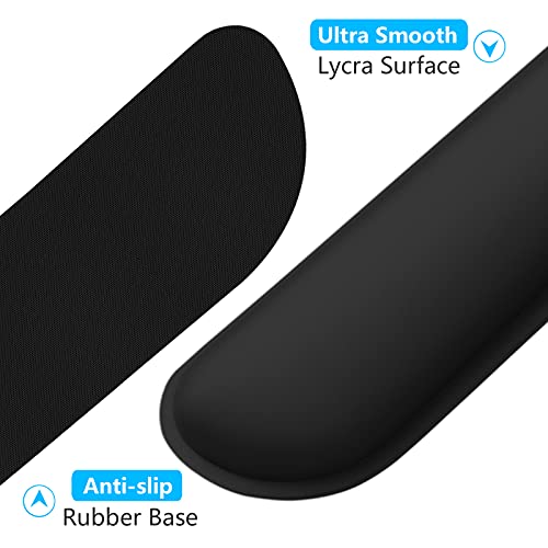Dapesuom Enlarge Keyboard Wrist Rest, Cute Memory Foam Keyboard Wrist Cushion for Computer Desk Mats Support, Typing Pain Relief Ergonomic Mouse Pad Rests with Non-Slip Base for Gaming, Laptop, Black - Image 4
