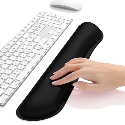 Dapesuom Enlarge Keyboard Wrist Rest, Cute Memory Foam Keyboard Wrist Cushion for Computer Desk Mats Support, Typing Pain Relief Ergonomic Mouse Pad Rests with Non-Slip Base for Gaming, Laptop, Black - Image 5