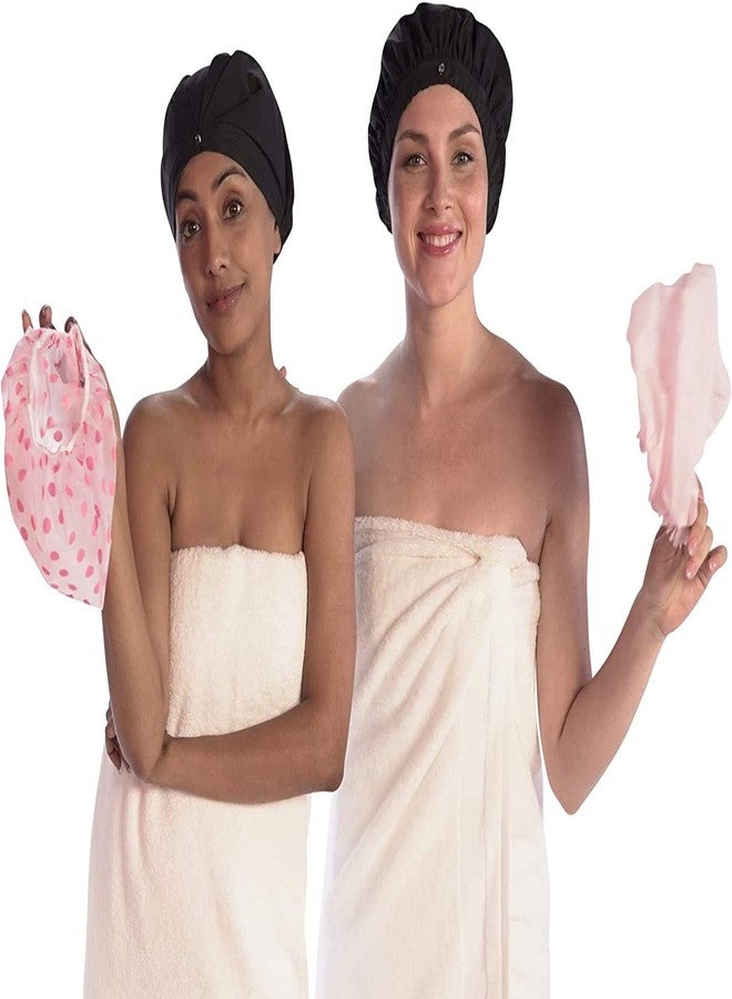 Authentic Store Shower Cap for Girls/Women/Men/KKids, Set of 3 Reusable With Elastic Band For Use/Salons/Spa/Hair Treatment/Beauty Parlours By Authentic Store . (Set of 3)(Multi-Coloured) - Image 4