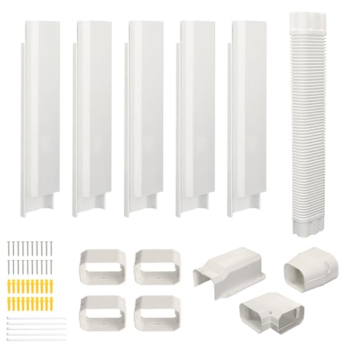 SUREPHON 4" 10Ft Mini Split Line Set Cover, Plastic Line Kit for Outside Units, Mini Split Air Conditioner, Central AC and Heat Pump - Image 1