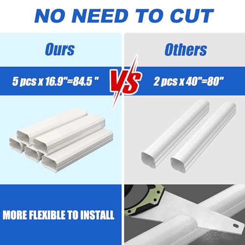 SUREPHON 4" 10Ft Mini Split Line Set Cover, Plastic Line Kit for Outside Units, Mini Split Air Conditioner, Central AC and Heat Pump - Image 5