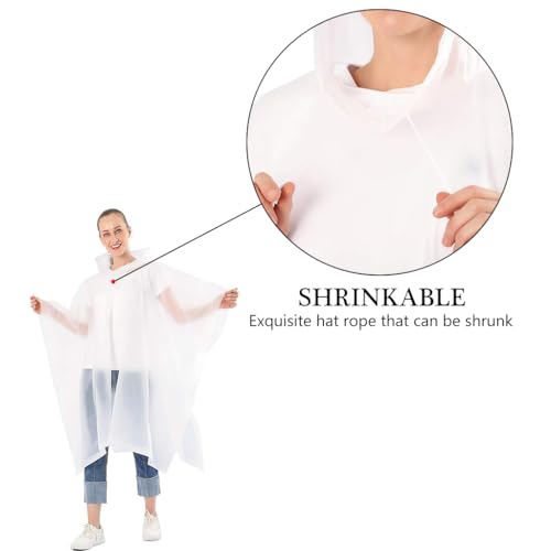 Optifit Hooded Raincoat, Reusable EVA Raincoats with Hood Unisex Rain Ponchos Standard Length Waterproof Rain Coat for Camping, Hiking, Music Festival & Outdoor Activities (White) Free Size - Image 4