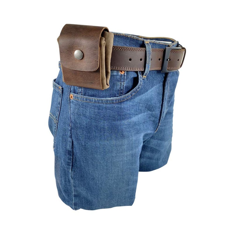 Hide & Drink, Foraging Pouch (Collapsible) for Hiking, Treasures & Seashells Bag, Easy Looping Around Belts, Grocery Storage, Waxed Canvas, Handmade, Fatigue - Image 4