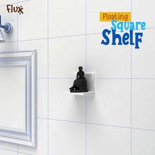flux Wooden Square Wall Mounted Plant Stand Floating Shelves for Wall Wood Shelf Decor Plant Display Collectibles Mounted Kitchen Bathroom Bedroom Decorative Storage Shelf Stand(Without bracket White) - Image 3