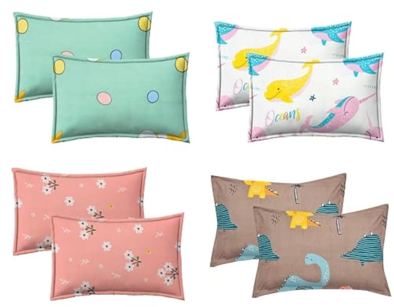 RRC Super Soft Brushed Microfiber Cotton Pillow Covers,Set of 4 (Total 8 Pcs) Pillow Covers,17X27(Inches) Pillow Covers - Image 1