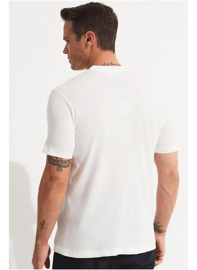 جون June Men Printed T-Shirt White