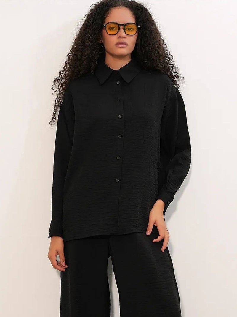 BIG DART BDART Textured Button-Up Long Sleeve Shirt - Image 1