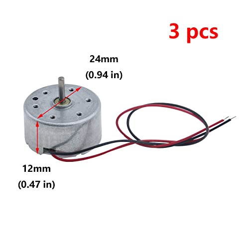Antrader DC Motor Mini 5V 6000RPM Electric Motor with Wire for DIY Toys Pack of 3 - Image 2