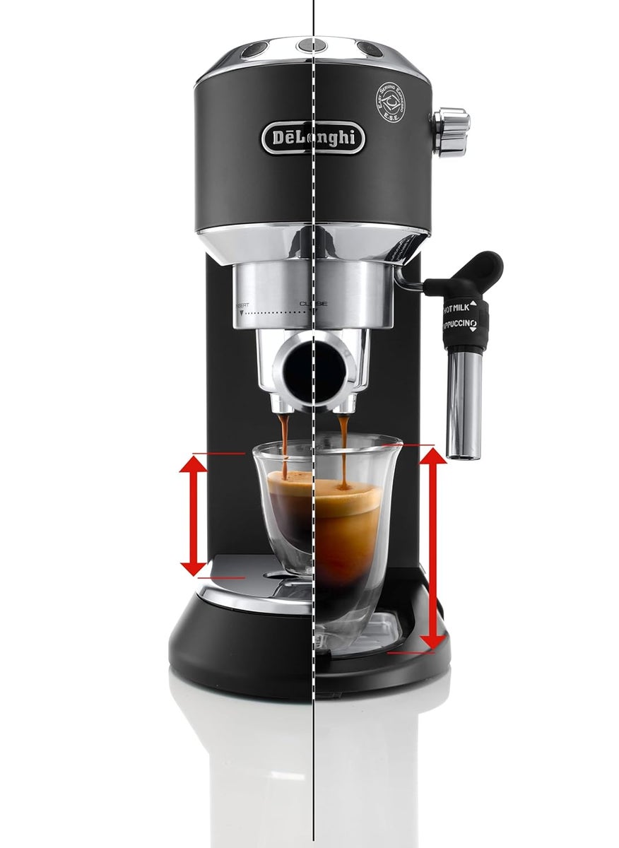 De'Longhi DeLonghi EC685BK Dedica Style Pump Espresso Coffee Machine Espresso Cappuccino Latte More Recipe OptionsCoffee Maker Machine for Home 15 Bar Pressure 1350 WFree Demo InstallationBlack  - Image 4