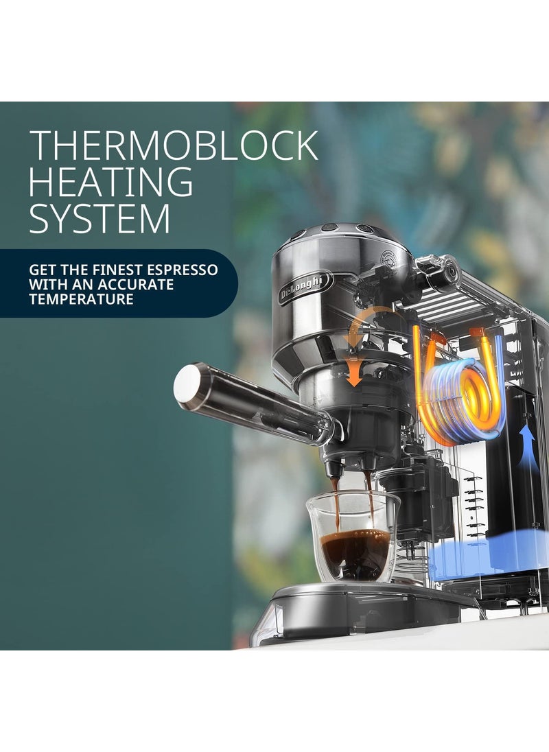 De'Longhi DeLonghi EC685BK Dedica Style Pump Espresso Coffee Machine Espresso Cappuccino Latte More Recipe OptionsCoffee Maker Machine for Home 15 Bar Pressure 1350 WFree Demo InstallationBlack  - Image 2