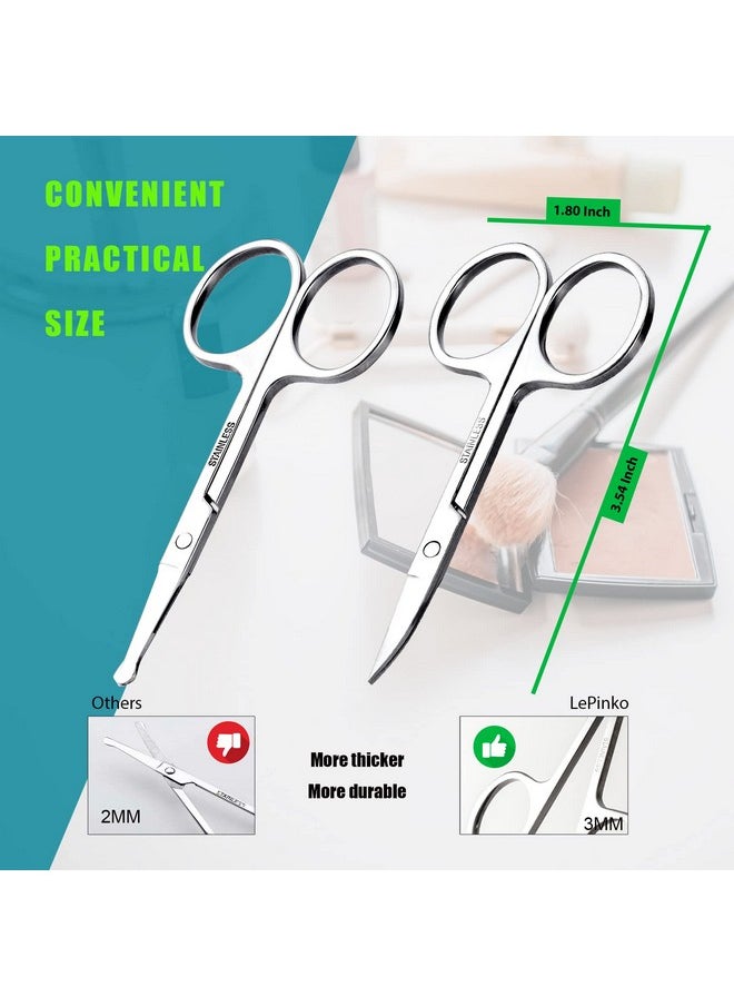 Facial Hair Small Grooming Scissors For Men Womeneyebrow Nose Hair Mustache Beard Eyelashes Ear Trimming Kitcurved And Rounded Safety Tip Clippers For Hair Cutting2Pcs Silver - pzsku/ZA323664417D2BC61B956Z/45/_/1707976585/ac79ff85-239f-4db0-a6a9-5dd296108e63