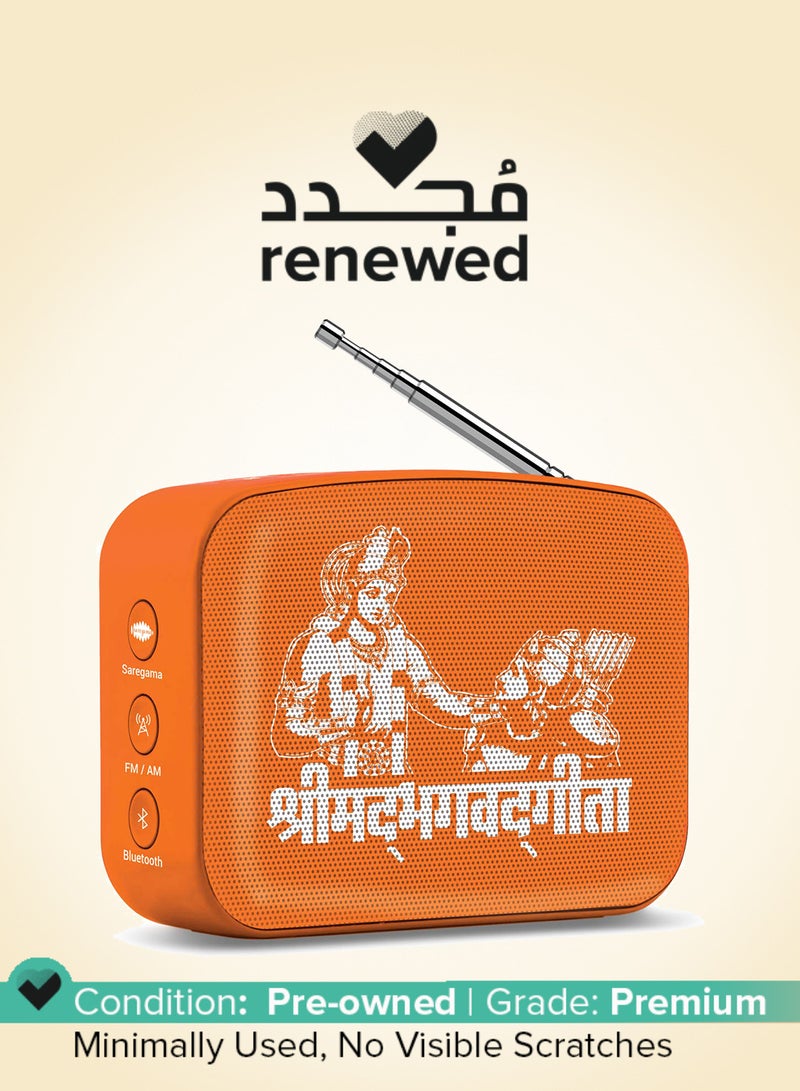 Carvaan Renewed - Saregama Carvaan Mini 2.0 Shrimad Bhagavad Gita Music Player - Bluetooth/FM/AM/AUX (Saffron Orange) - Image 1