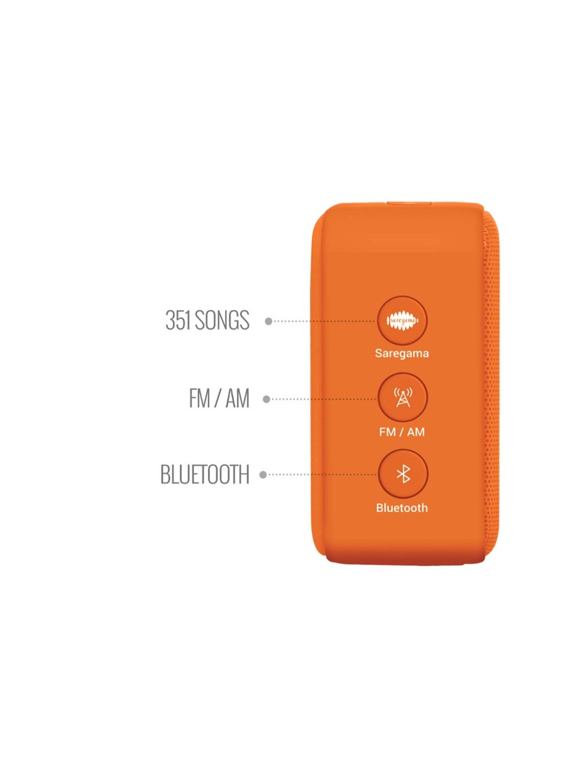 Carvaan Renewed - Saregama Carvaan Mini 2.0 Shrimad Bhagavad Gita Music Player - Bluetooth/FM/AM/AUX (Saffron Orange) - Image 3