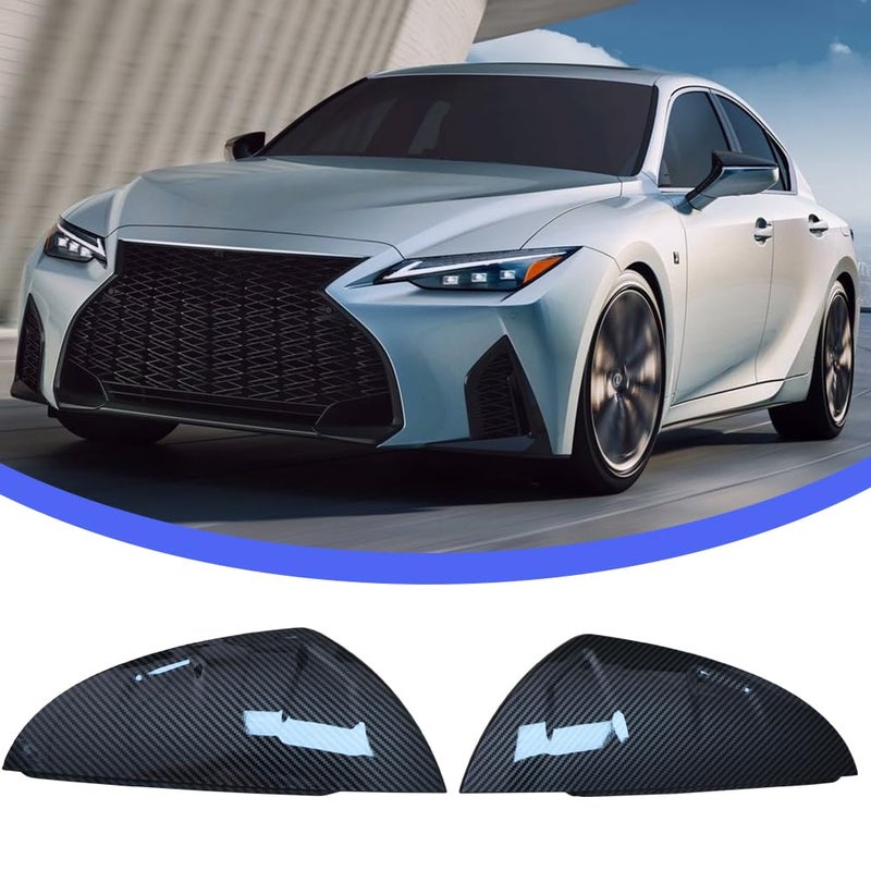 Mactoom Mirror Caps Covers Compatible with Lexus Is300Is350IS500 20212023 All Models Side Door Rearview Mirror Cap Trim Accessories Carbon Fiber Style