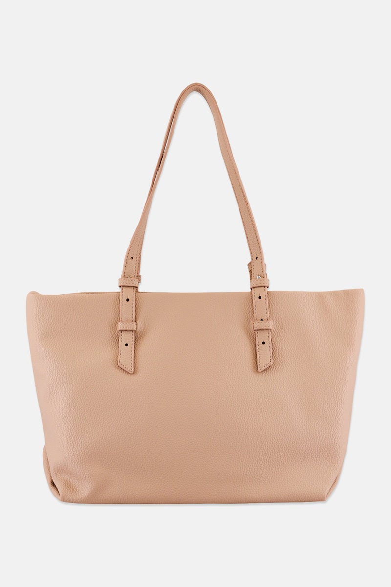 Lasocki Women Brand Logo Shoulder Bag, Dusty Pink - Image 3