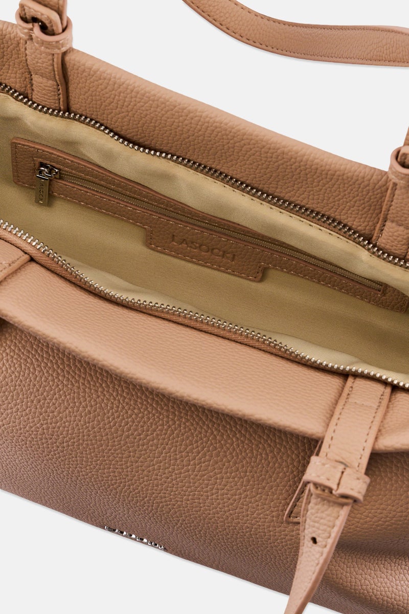 Lasocki Women Brand Logo Shoulder Bag, Dusty Pink - Image 4