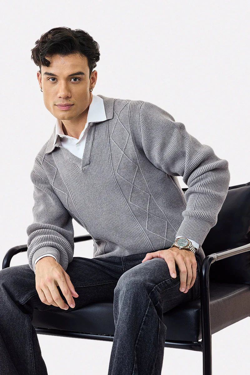 سنيتش Knitted V Neck Sweater