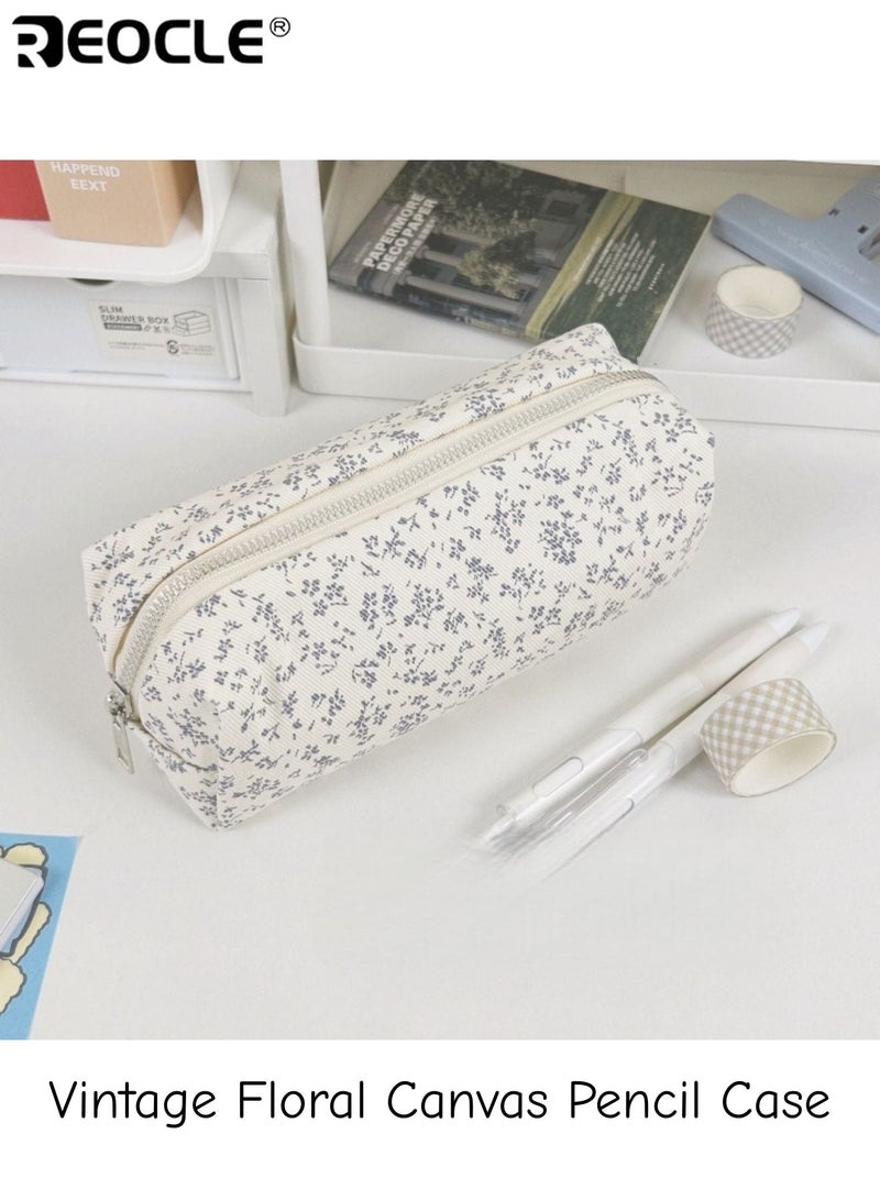 REOCLE Women's Pencil Case Patterned Cylindrical Pencil Pouch with Secure Closure Stylish Compact Organizer for Stationery & Small Daily Items - Image 1