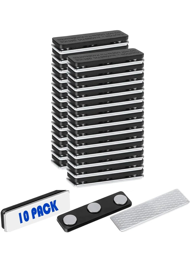 phomemo Magnetic Name Tags 10 Pack for Classroom Students, Office. Reusable ID Badge Magnets with 3M Adhesive Backing for Clothing, Uniforms, Shirts, Jackets, Magnet Tag Badges, Back Plates, Set of 10 Holders  - Image 2