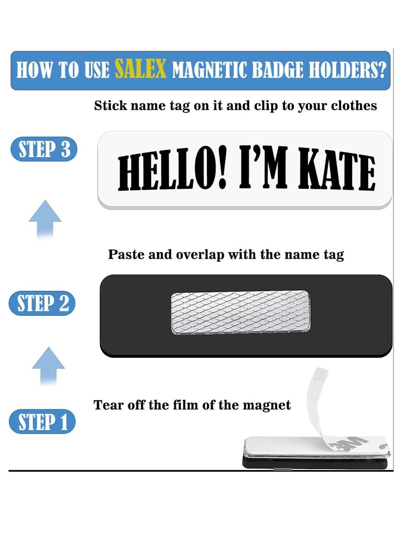 phomemo Magnetic Name Tags 10 Pack for Classroom Students, Office. Reusable ID Badge Magnets with 3M Adhesive Backing for Clothing, Uniforms, Shirts, Jackets, Magnet Tag Badges, Back Plates, Set of 10 Holders  - Image 5