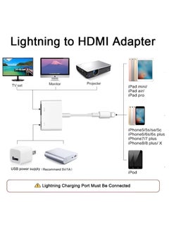 ProOne ProOne PHU550 Lightning to HDMI Digital AV Apple Adapter, 1080P Video & Audio Sync, Charging Port, Apple iPhone HDMI Converter for HD TV/Projector screen/Monitor, Compatible with All iOS Apple TV  - Image 3