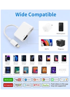 ProOne ProOne PHU550 Lightning to HDMI Digital AV Apple Adapter, 1080P Video & Audio Sync, Charging Port, Apple iPhone HDMI Converter for HD TV/Projector screen/Monitor, Compatible with All iOS Apple TV  - Image 5