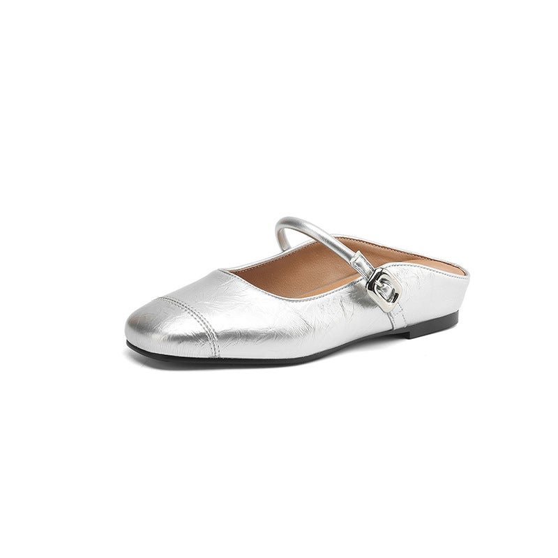 Lazada Supply Casual Low-Heeled Square Toe 32-43 Large And Small Size Toe Buckle Outdoor Slippers - Image 1