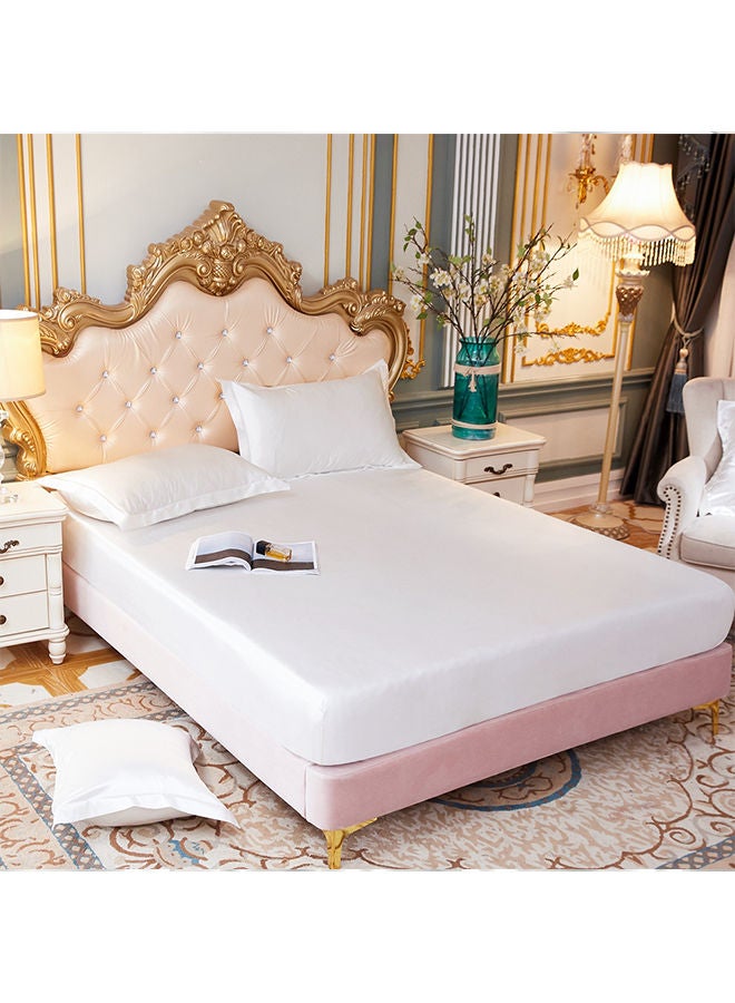 شاربدو طقم مكون من 3 قطع من ملاءة جاهزة من الحرير البارد مع 2 غطاء وسادة، مناسبة لسرير 1.8 متر (180*200) سم - Image 1