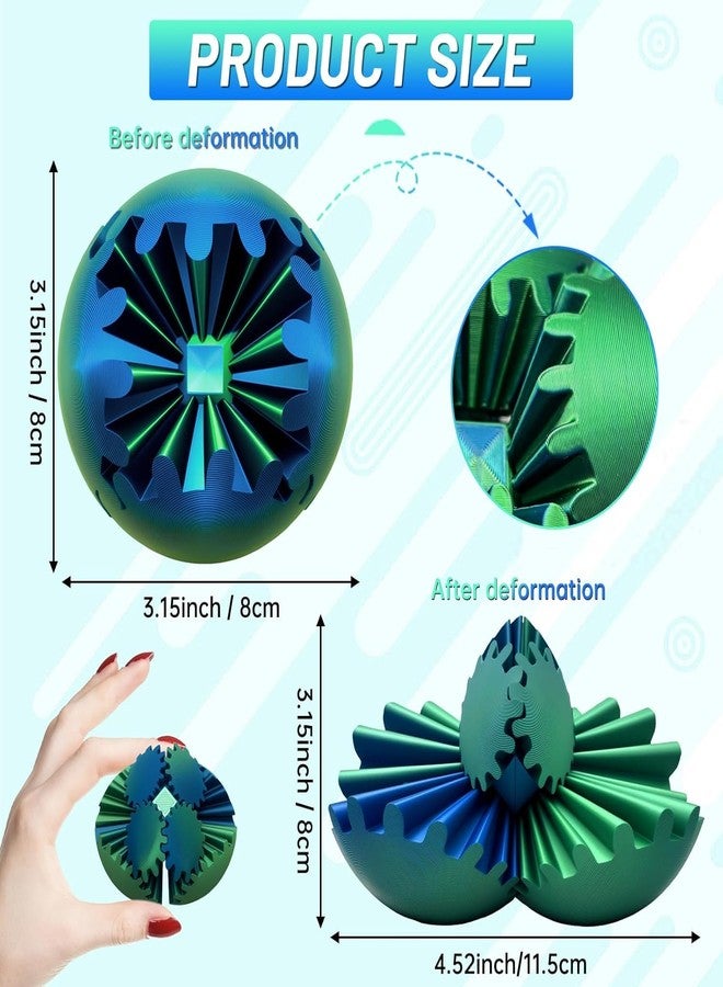 Alark كرة ألارك ثلاثية الأبعاد مطبوعة على شكل تروس، كرة زهرة لتخفيف التوتر، كرة مكتبية للطاقة الإيجابية وقطعة ديكور منزلية رائعة، هدية مثالية للمكتب، للأطفال والكبار، لعبة دوارة فريدة متعددة الألوان - Image 5