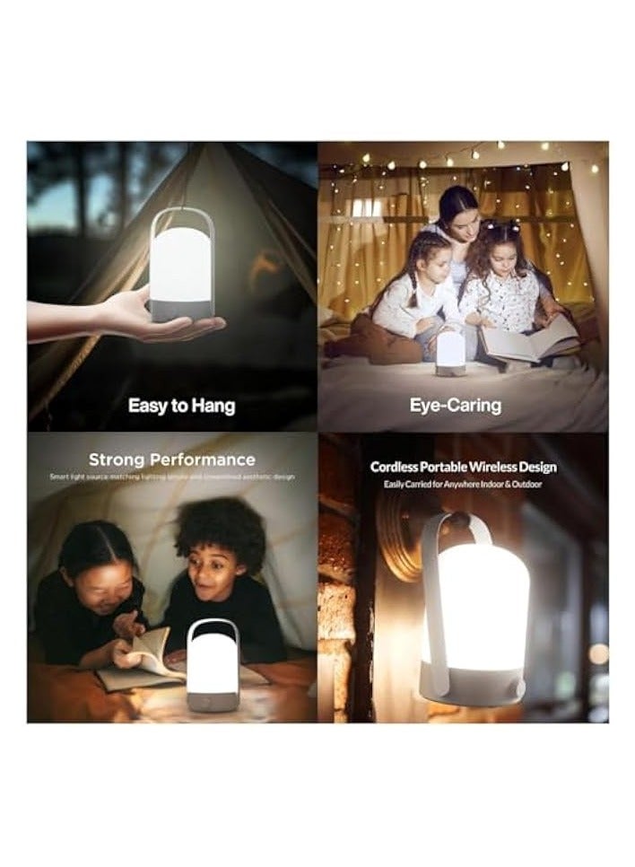 erorex LED Camping Light, Portable Cordless Lantern Table Lamp, 360° Portable Handle Dimmable Night Light, Rechargeable LED Camp Lamp with Hook for Reading Indoors, Hiking, Fishing, Emergency Outdoors - Image 5