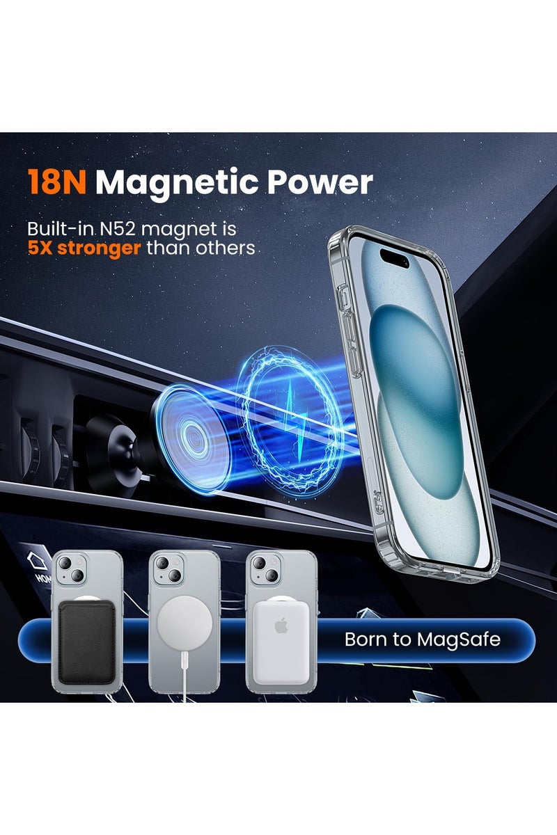 DUSALA 3 in 1 for iPhone 15 Case Clear with MagSafe, Not Yellowing, Screen Protector*1 Camera Lens Protector*1, Military-Grade Protection for iPhone 15 Phone Case 6.1 inch Clear - Image 3