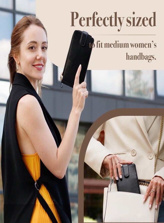 Huztencor Womens Wallet RFID Blocking Wallet Women Leather Bifold Multi Card Case Wallet with Zipper Pocket Vintage Black - Image 4