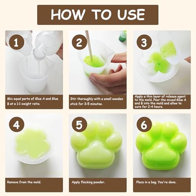 GDDP Squishy Making Kit, 18oz DIY Liquid Slilicone Squishy Kit, Liquid Silicone 1:1 AB Ratio Epoxy Resin Mix with 3 Molds for Squishy Making, Mold Cat Claw, Hamster, Cheese - Image 3