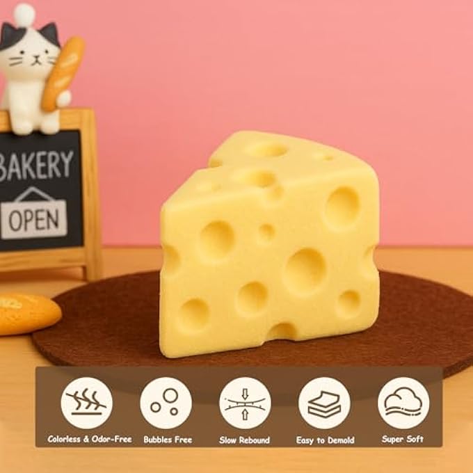 GDDP Squishy Making Kit, 18oz DIY Liquid Slilicone Squishy Kit, Liquid Silicone 1:1 AB Ratio Epoxy Resin Mix with 3 Molds for Squishy Making, Mold Cat Claw, Hamster, Cheese - Image 4