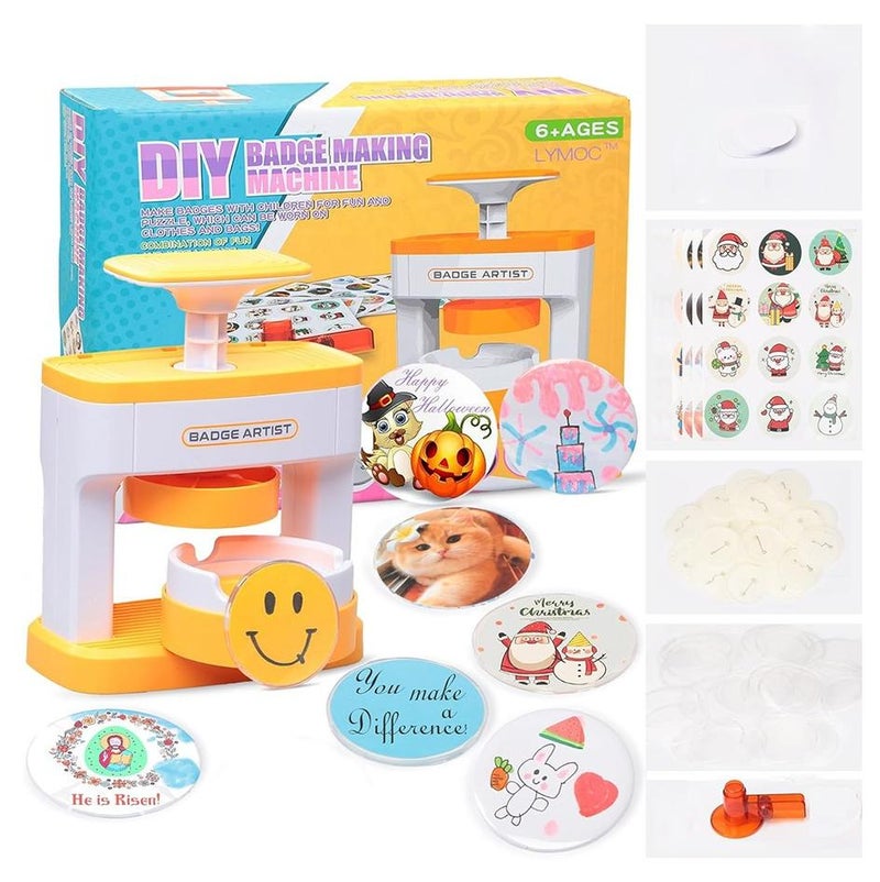 DIY badge making kit, badge maker for kids with paper cutter, full set includes dies and accessories for making custom buttons and pins. - Image 1
