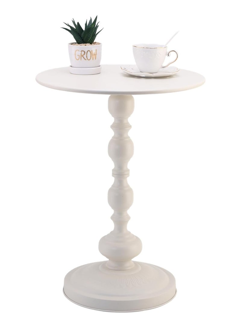 DubaiGallery Retro Style Round Side Table Sofa Iron Art Garden Side Table Indoor Outdoor Weather Resistant Dining Table - Image 4