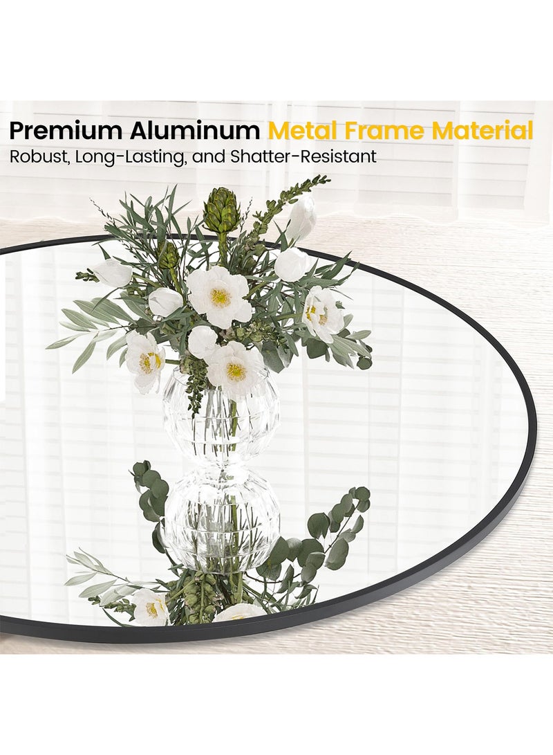 تايمي مرآة كبيرة جدا  بتصميم أنيق 120 سم - مرآة مكياج بإطار معدني أسود - تصميمها الرائع مناسب لغرفة الملابس وغرفة المعيشة وغرفة النوم والديكور - Image 5