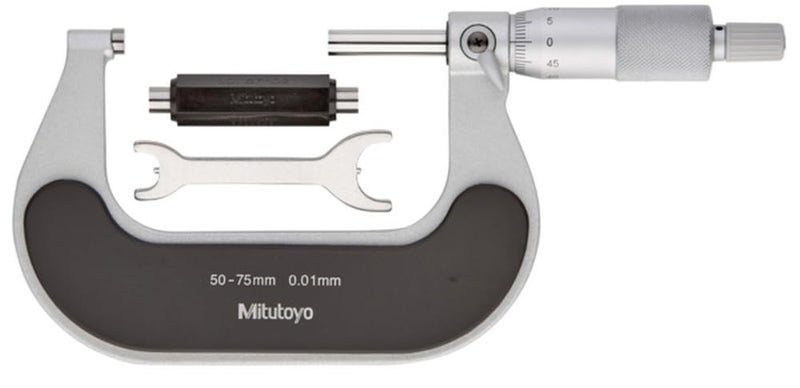 Mitutoyo Mitutoyo 102301 Outside Micrometer Heat Insulated Frame Ratchet Stop 025mm Range 001mm Graduation 0002mm Accuracy  - Image 1